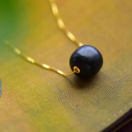 Designers unique creative geometric black agate pendant necklace exquisite and elegant luxury ladies silver jewelry