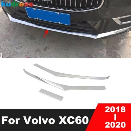 For Volvo XC60 XC 60 2018 2019 2020 Chrome Front Grille Grill Cover Trim Head Bumper Molding Strip Car Styling Accessories