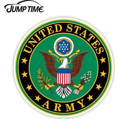 JumpTime 13cm x 13cm For Army Military Logo Sign Vinyl Sticker Car Truck Window Decal Laptop Wall Waterproof Car Accessories