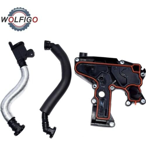WOLFIGO Set Oil-Water Separator Hose Exhaust Pipe & Valve Assembly 06H103495 06J103221B For AUDI A4 A3 TT VW Jetta Golf Passat