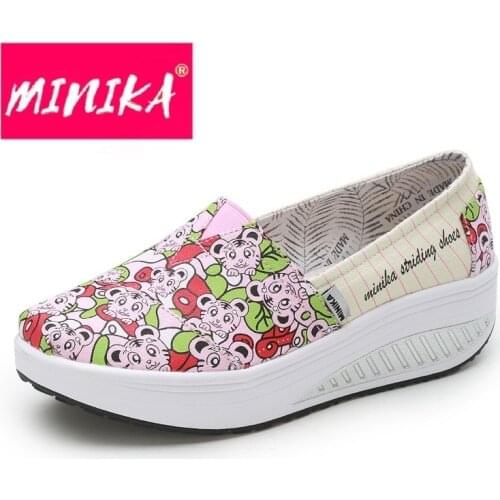 Women Sneakers Toning Wedge Light Weight Sports Shoes For Women Swing Shoes Breathable Slimming Sneakers AA11013