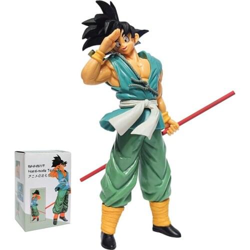 22CM Dragon Ball Z Golden Rod Goodbye Wukong Doll 10th Anniversary Handmade Decoration Wukong Model Childrens Toy