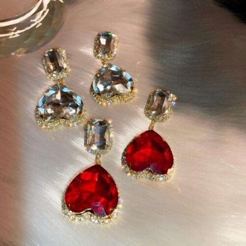 Summer new personality creative heart-shaped pendant earrings luxury fashion casual banquet party earrings for women