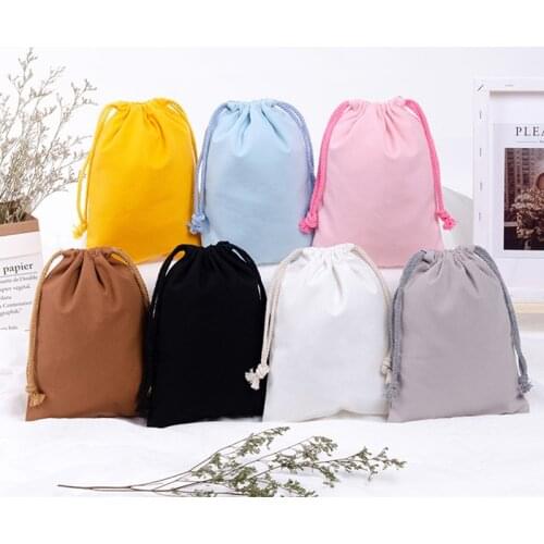 Reusable Cotton Storage Bag Sundries Quick Collection Makeup Storage Bag Kitchen Produce Bags Simple Rope Tie Bag Pocket