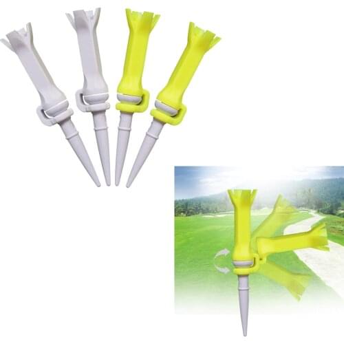 Set Of 4 76mm Golf Guide Tee 180° Rotatable Plastic Claw Tees Training Aids,Golf Accessories Equipment