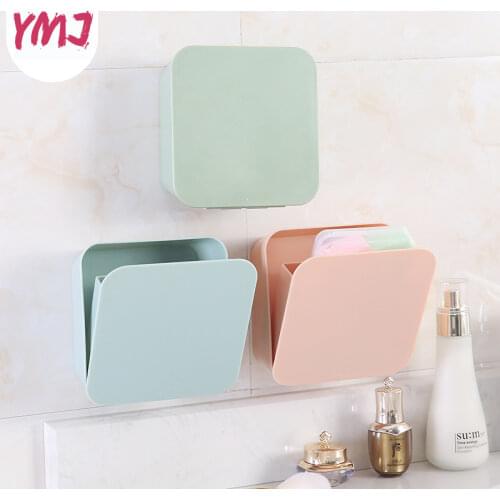 Wall-mounted Waterproof Dust-proof Storage Box Tableware Cosmetics Stationery Sundries Storage Box Bathroom Kitchen Organizers
