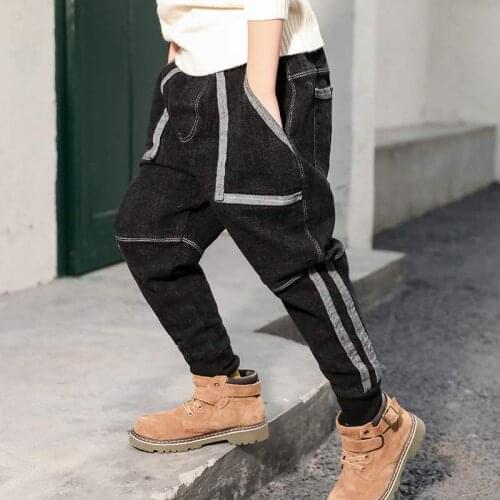 New Spring Kids Pants Girls Baby Boys Jeans Thick Children Jeans for Boys Kids Casual Denim Pants Toddler Kids Clothing 5-12Y