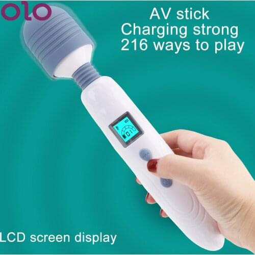 OLO 36 Speed Heated G Spot Vibrator Female Masturbation Massager LCD AV Stick Vibrator Clitoris Stimulate Magic Wand