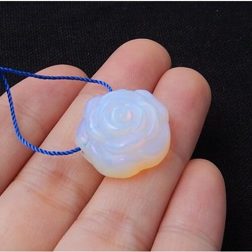 Opalite Carved Flower Fashion Pendant Bead 19x19x9mm 4.3g