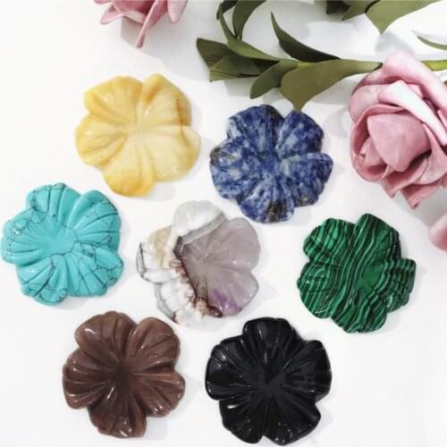 Customize Wholesale High Quality Gemstone Crystal Quartz Various Materials Flower Hand Carved Flowers Statue for Gift ZY
