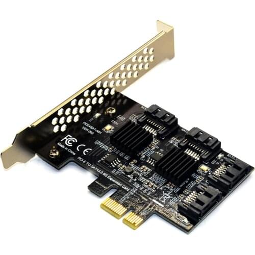 Express Expansion Card Riser SATA Controller 6GB 4 Port SATA 3 PCI PCI-E Adapter for Office Caring Computer Supply