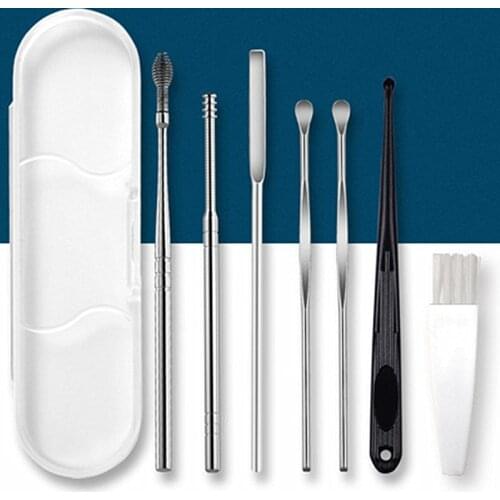 Portable Ear Cleaner Set Ear Cleaning Spiral Earpick Ear Wax Remover Ear Curette Spiral Ear Spoon Earpick Set Ear Cleaning Tools