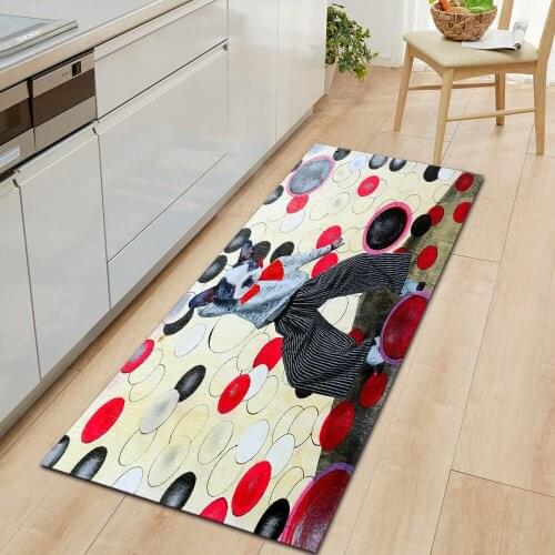 Simple And Stylish Modern Style Doormat Washable Kitchen Carpet Non-Slip Bath Long Mat Living Room Decoration Home Flannel Rug