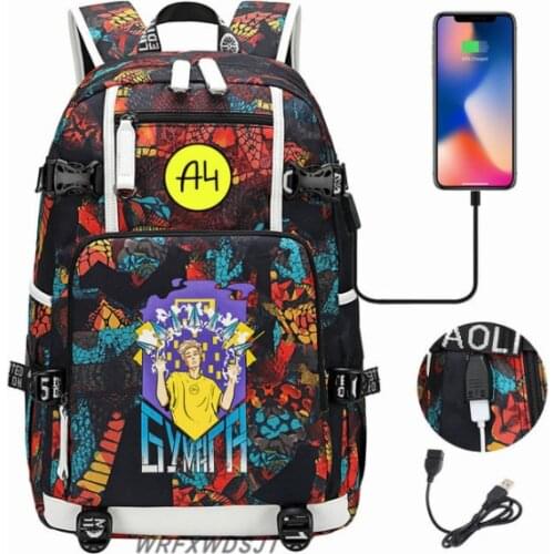 А4 мерч рюкзак Student backpack Boy Girl USB мерч а4 Backpacks Children Book Bags Men Teenagers Fashion Traveling Backpack