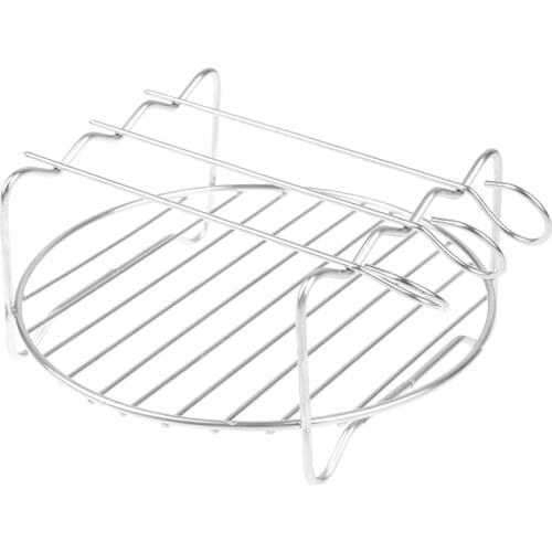 Baking Tray Skewers Air Fryer Stainless Steel Holder BBQ Rack Double-deck Home Replacement Barbecue