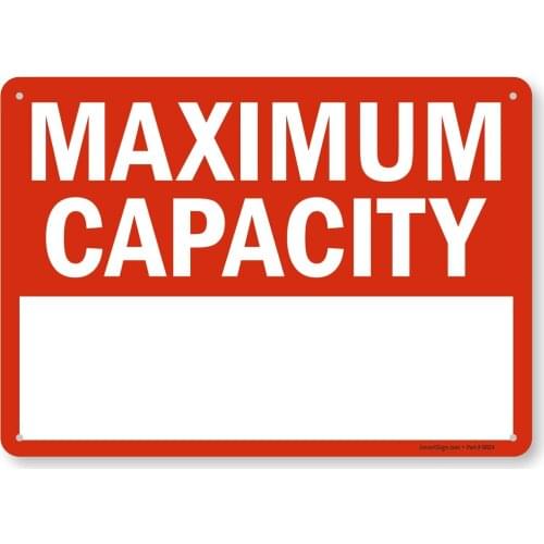 SmartSign-señal de escritura S0297AL12, capacidad máxima, 8x12 pulgadas, aluminio, negro/rojo, blanco