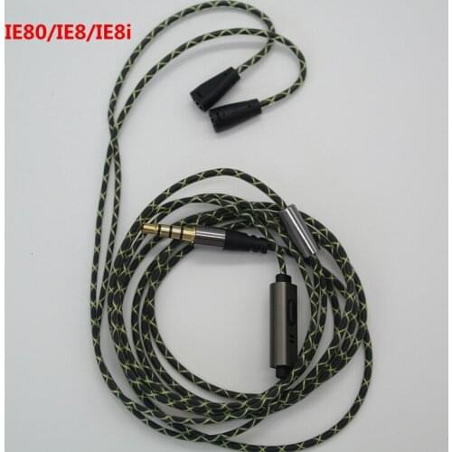 Earphone replacement upgrade line for IE8I/IE80/IE8 with mic cut song function