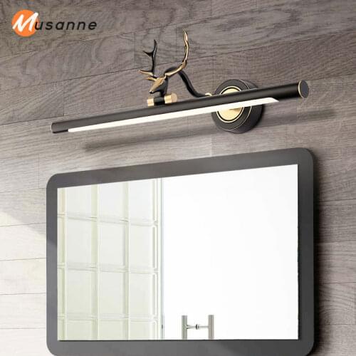 Modern led bathroom mirror front light indoor mirror wall lamp dressing table copper wall lamp