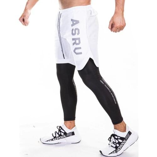 Running Sweatpants Mens Shorts and Leggings 2 in 1 Sportswear Gym Fitness Sport Pants Legging Crossfit Jogger Workout Clothing