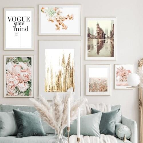 Grass Nature Scenery Picture Flower Plant Poster Landscape Wall Art Canvas Painting Nordic Style Modern Print for Living Room