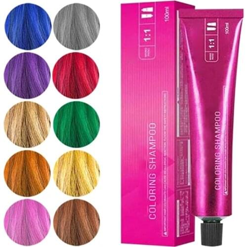 Bright Hair Dye Hair Coloring Shampoo Mild Safe Hair Dyeing Semi Permanent Shampoo For Men Women All Hairs Hairdressing Products