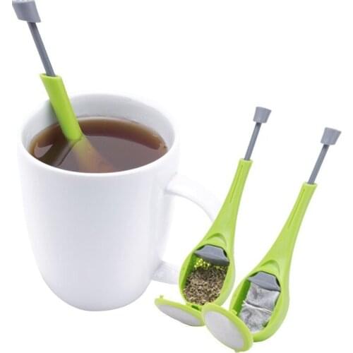 Healthy Silicone Tea Strainers Total Tea Infuser Gadget Measure Swirl Steep Stir Press Food Grade Plastic Tea&Coffee Strainer