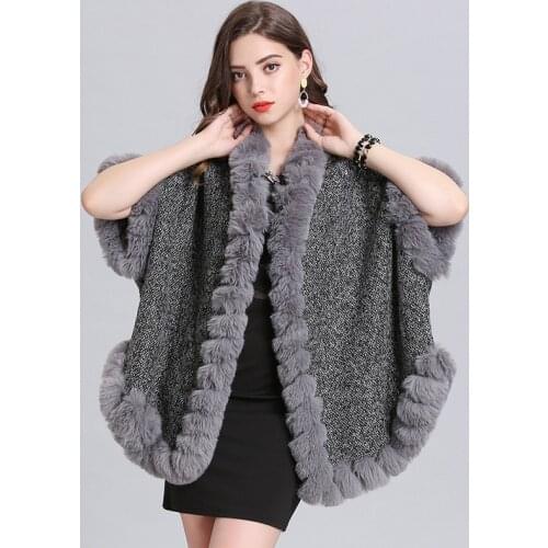 SWONCO Cape Coat Woman Winter Outwear 2019 New Female Fashion Fur Jacket Cape On Sholders Lady Lose Long Poncho Woman Winter