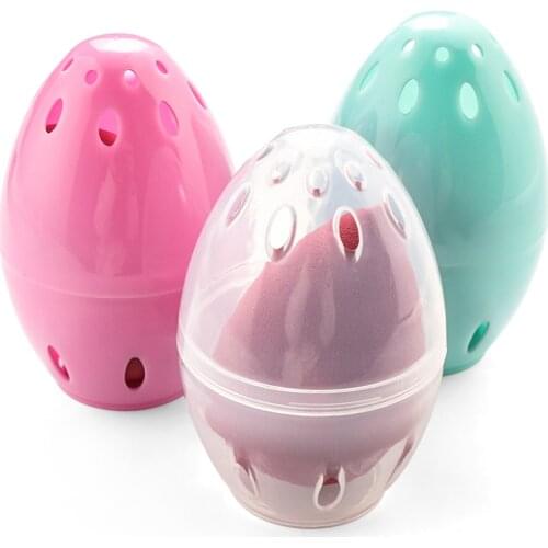 1PC Egg Shape Powder Puff Drying Holder Plastic Mildew Proof Easy to Carry Cosmetic Puff Storage Case Makeup Accessories