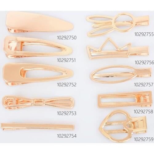 INS Popular Hairpin Metal Hollow Duckbill Clip Hair Clip Barrette Bangs Clip Side Clip Hair accessories Hair jewelry 10pcs
