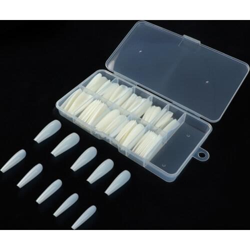 100PCS/box Ballerina Full stickers False Nails Full Cover Acrylic Nail Art Tips Nature Press On Nails DIY For Nail Extensions