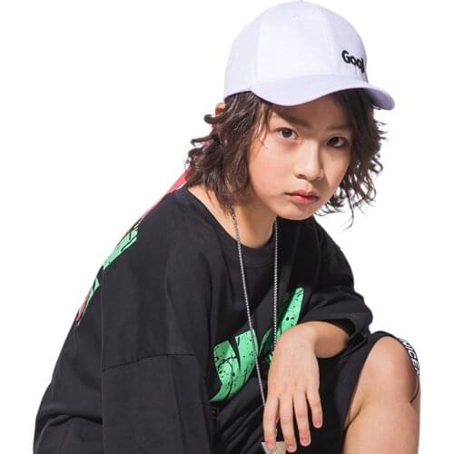 2021 Children Dance Hat Big Boys Girls Baseball Cap Hip Hop for Kids Performence 3 Colors White Red Black