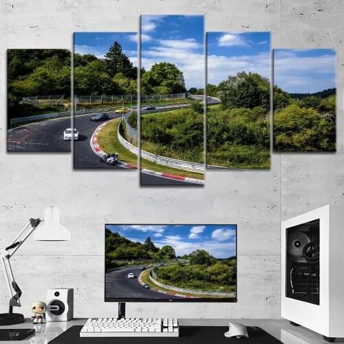 5 Panel Nurburgring Rally Road Landscape Wall Art Home Decor Pictures Posters Canvas HD Prints Paintings Living Room Decoration