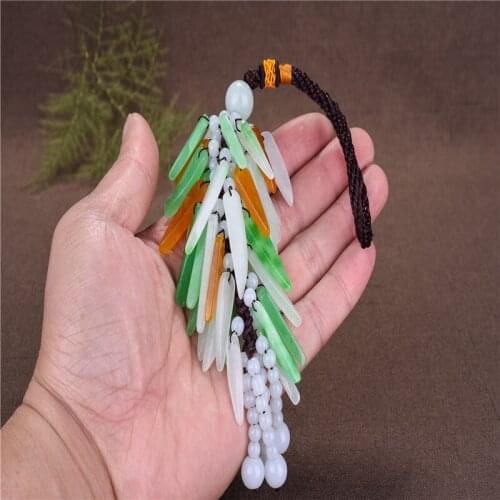 Car Interior Decor Accessories Three color pepper Jadeite Donut Jade Pendant Hanging Ornament Gifts