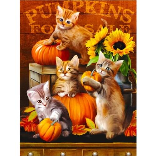 5D diamond painting full diamond new Halloween cartoon cat mosaic embroidery decoration home decoration