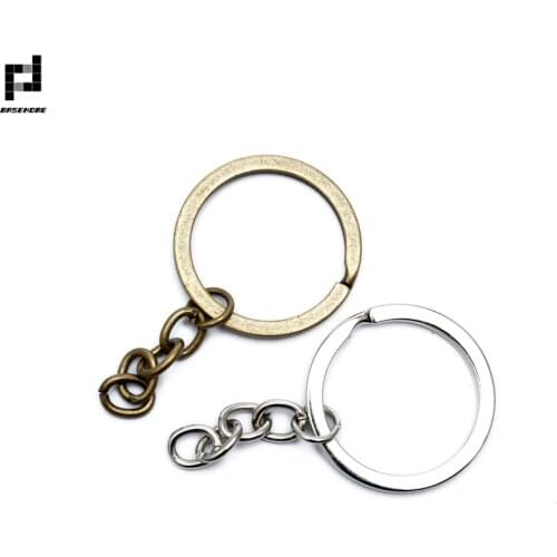 BASEHOME 10pcs Antique Bronze Vintage Key Ring Keychain Chain Split Ring Key Chains Keyrings DIY Retro Keychains Accessories DIY