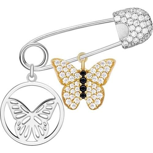 Brand 1:1 high-quality S925 silver inlaid full diamond AAAAA zircon butterfly brooch, high-end womens wedding party jewelry