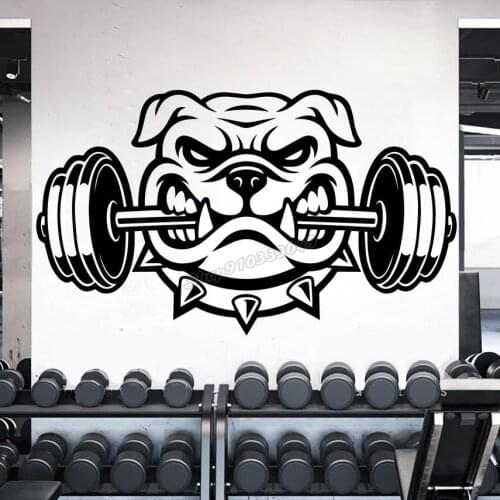 Bull Dog Gym Wall Decal fitness Decor Workout Dog Lover Strong Gym Wall Stickers Gym Decor Workout Motivation Stickers B139