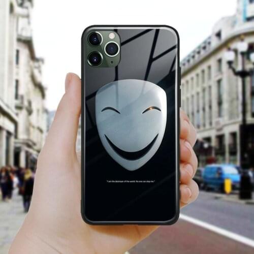 Kagetane Hiruko Mask design Soft Silicone Glass Phone Case Cover Shell For iPhone SE 6 6s 7 8 Plus X XR XS 11 12 Mini Pro Max