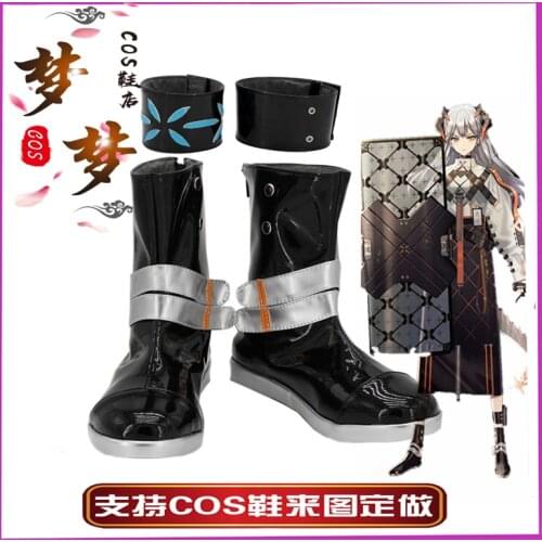 Anime Arknights Saria Black Cosplay Shoes Boots Halloween Carnival Cosplay Costume Accessories Customized