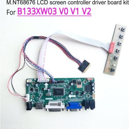 For B133XW03 V.0 V.1 V2 M.NT68676 display controller drive card VGA DVI 1366*768 13.3" WLED 40Pin LVDS LED laptop panel kit