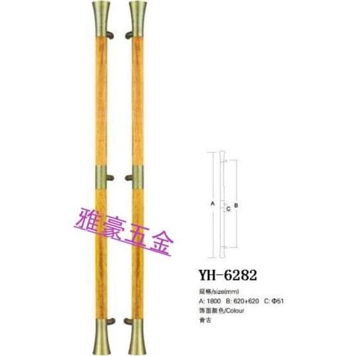 European style hotel /KTV Chinese antique bronze handle handle / wooden handle / square glass door door handle