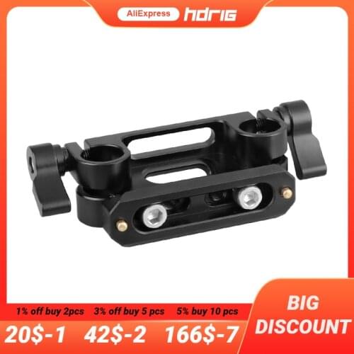 HDRIG 15mm Dual Rod Clamp Adapter with Mounting Groove 1/4" QR NATO Safety Rail 70mm for Camera Cage
