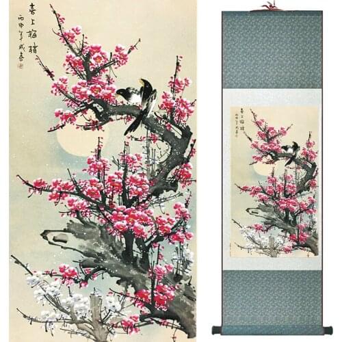 Plum blossom Flower painting Home Office Decoration Chinese scroll painting plum home decorate painting