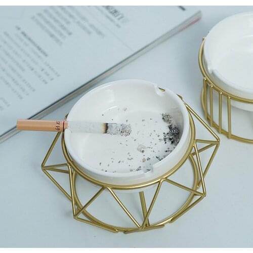 Ceramic Ashtray Hollow Out Ash Tray Ascherbecher Desktop Decor for Home Office Car