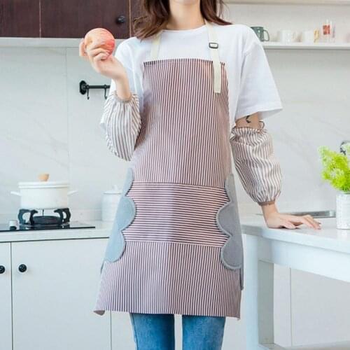 Hand-wiping Kitchen Oil-proof And Waterproof Large-pocket Apron Adjustable Ladies Cooking Apron
