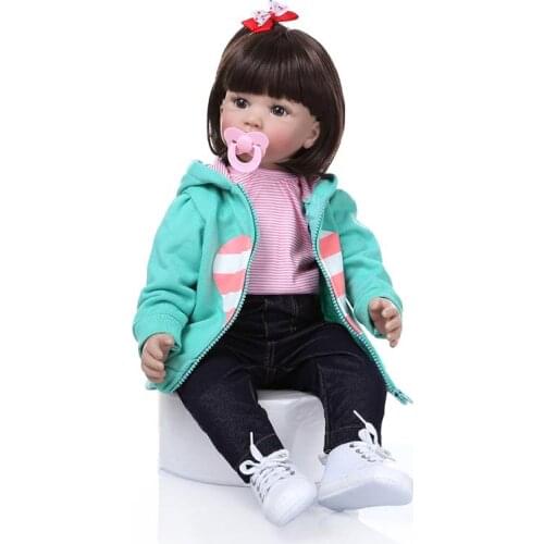 60cm Super baby reborn toddler doll Handmade Silicone vinyl adorable Lifelike princess girl doll bebe reborn menina Bonecas