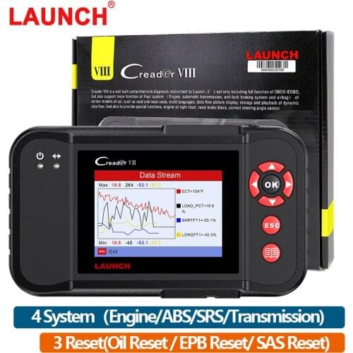 LAUNCH Creader VIII Auto Code Reader OBD2 Scanner 4 System Engine ABS SRS AT 3 Reset EPB Oil SAS OBD Diagnostic Tool Free Update
