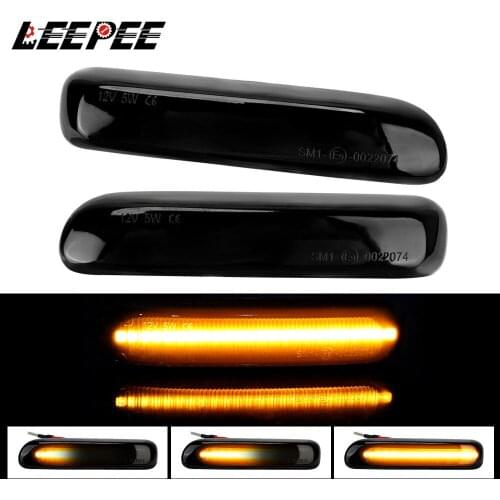 LEEPEE 2Pcs/set Dynamic Turn Signal Flashing Indicator LED Side Marker Lamp for BMW E46 3 Series Limo Coupe Cabriolet Touring