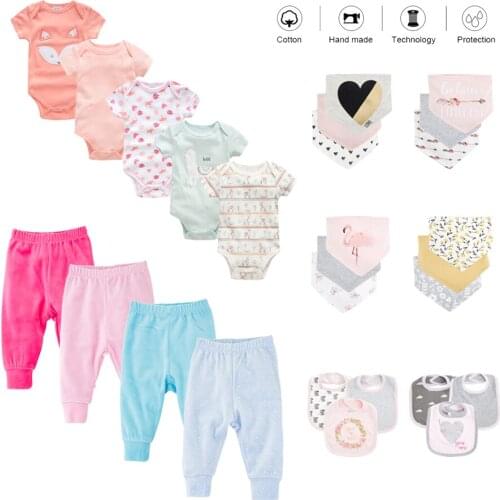 Honeyzone Newborn Baby Bodysuits 0-12 Month Baby Girl Boy Pants ropua de bebes Sleepers Kids Clothes Set Baby Pyjamas bebe