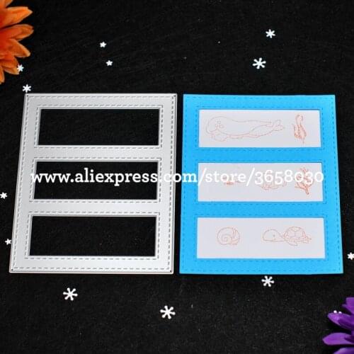 Three Grid Box Metal Die cutting Dies For DIY Scrapbooking Photo Album Decorative Embossing Folder Stencil 8072629